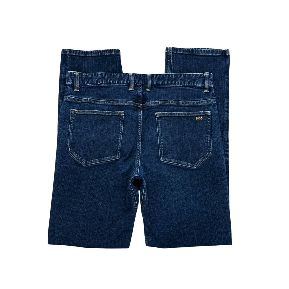 Stio Men's 35L Rivet Jeans Organic Cotton Straight Leg Mid Blue Wash 32" EUC